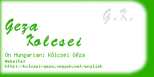 geza kolcsei business card