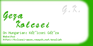 geza kolcsei business card